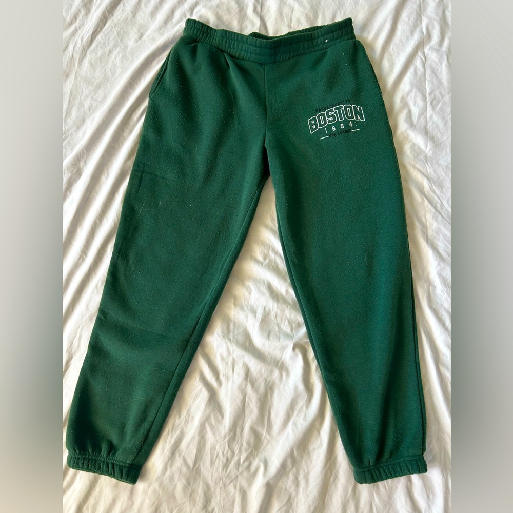 forest green sweatpants, size L